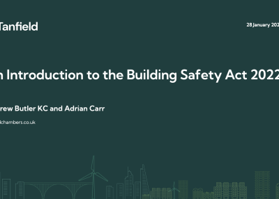 JPLA Nuts & Bolts: An Introduction to the Building Safety Act 2022